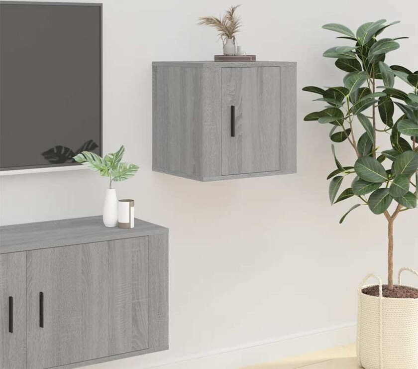 Bilde av Vegghengt TV-benk grå sonoma 40x34,5x40 cm