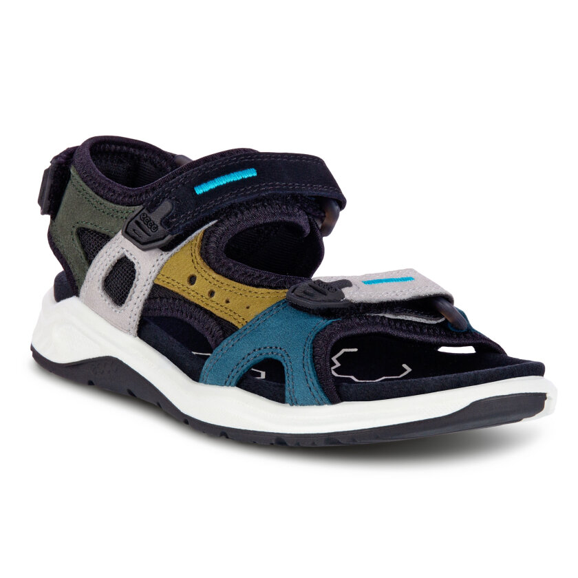 Ecco Kids' X-trinsic Flat Sandal 28, Multicolor Fir Green