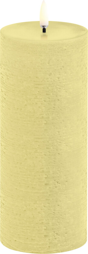 LED Pillar Candle, Wheat Yellow, Rustic, 7,8x20,3 cm - Led Stearinlys