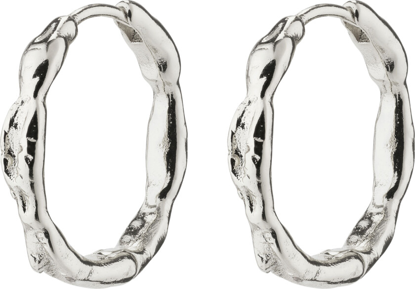 Eddy Recycled Organic Shaped Medium Hoops Silverplated - Kreoler