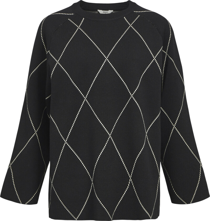 Objester LS Knit TOP AOP Noos Str L - Topper
