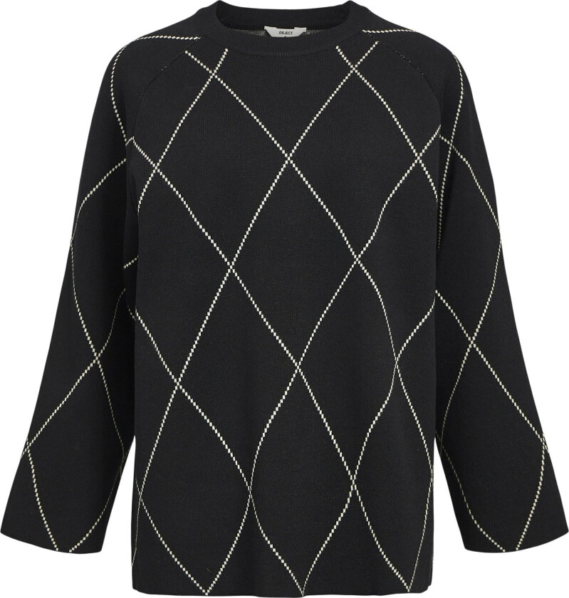 Objester LS Knit TOP AOP Noos Str XS - Topper