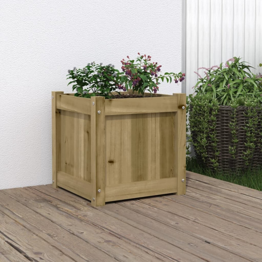 Blomsterkasse 40x40x40 cm impregnert furu