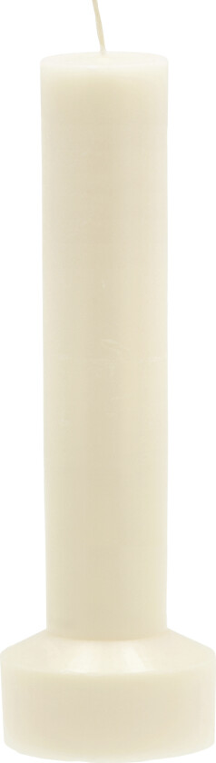 Kubbelys Hvils D8 x 23 cm Cream Parafin/stearin Str L:8cm B:8cm H:23cm - Stearinlys
