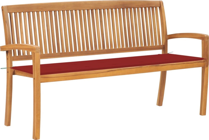 Stablebenk med pute 159 cm heltre teak