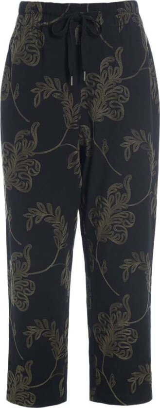 Embroidered Leaf Str XS - Capri Bukser