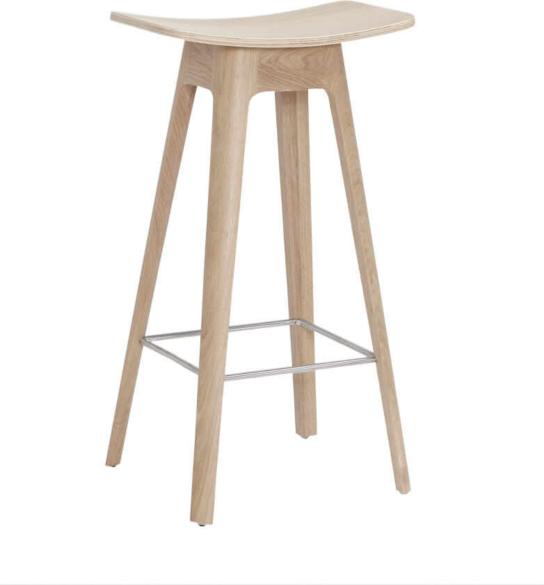 HC1 Oak White Pigm. Lacquer Veneer Seat Str 67 cm - Barstoler