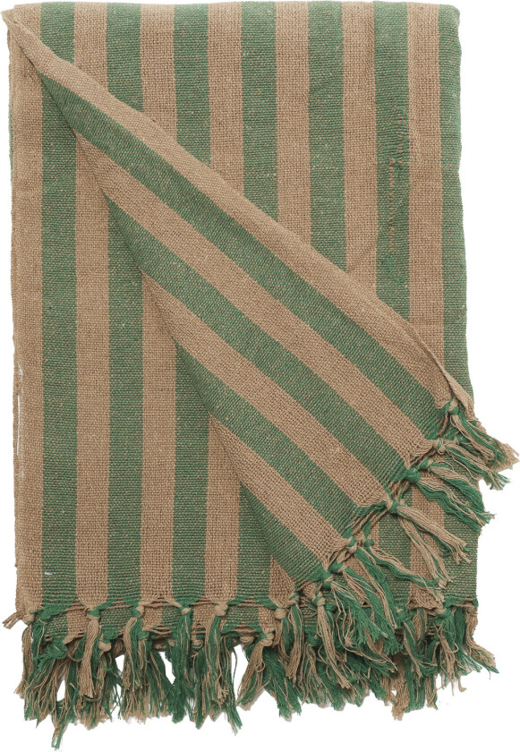 Plaid, Stribetgrøn/cream, 130x180 cm Str 130x180 cm - Pledd