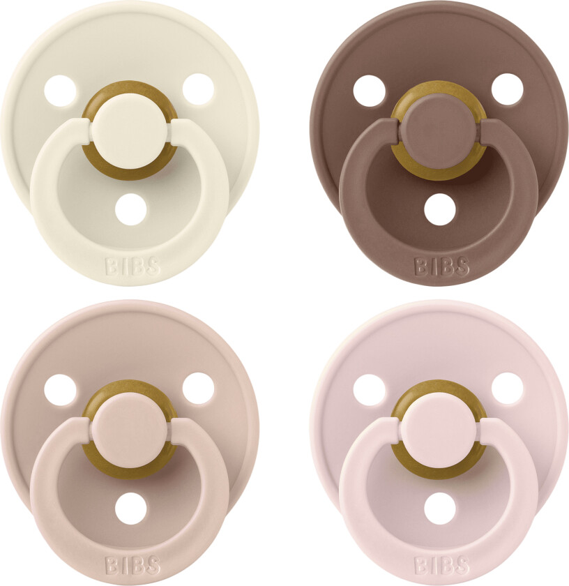 Bilde av Bibs Pacifier Colour 4 Pack Latex Size 2 Ivory/blush/woodchu - Smokker Tre