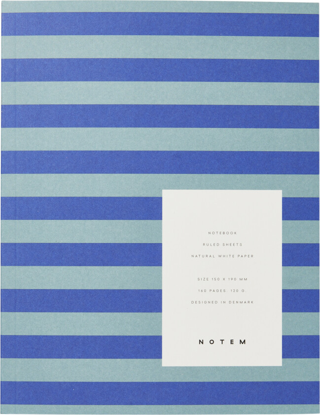 UMA Notebook, Flatlay - Medium, Blue Stripe - Notisblokk