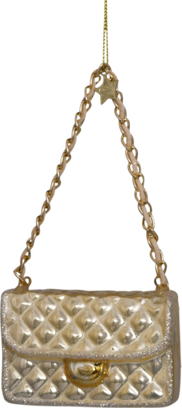 Ornament Glass Champagne Opal Fashion bag H7cm - Juletrepynt Glass