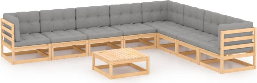 Hagesofagruppe med puter 9 deler heltre furu