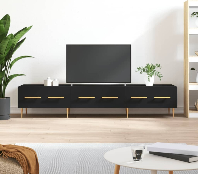 TV-benk svart 150x36x30 cm konstruert tre