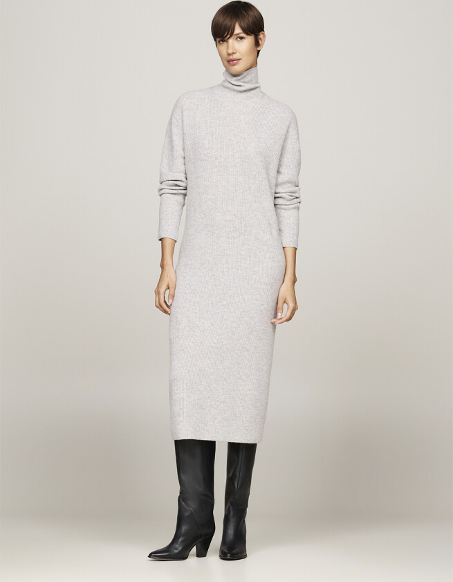 Wool Cash Rollnk LS Long Dress Str XL - Maxi Kjoler