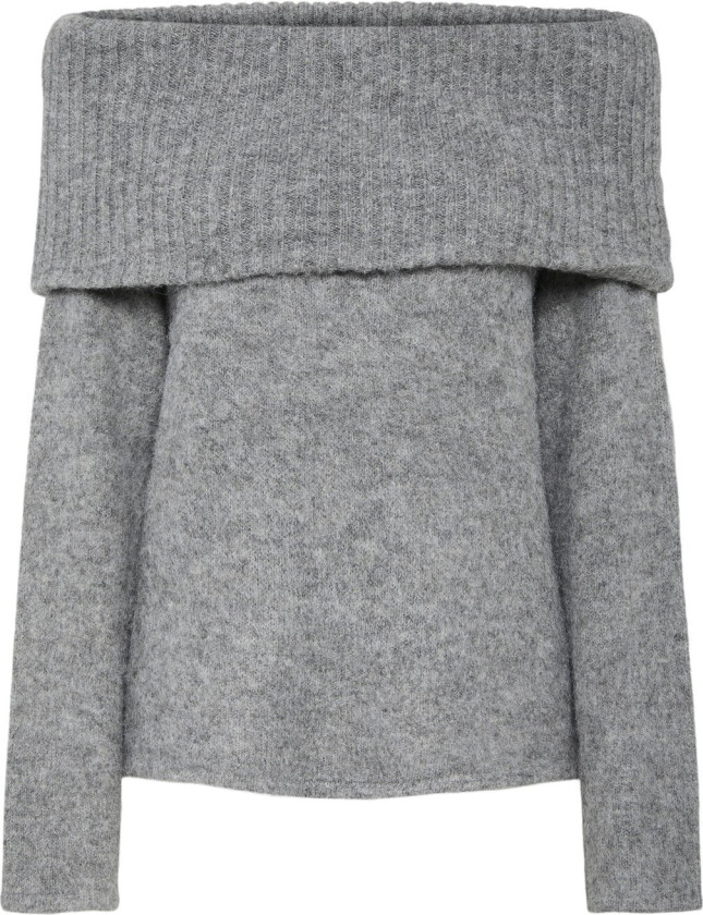 Pcpam LS OFF Shoulder Knit BC Str L - Langermede Bluser