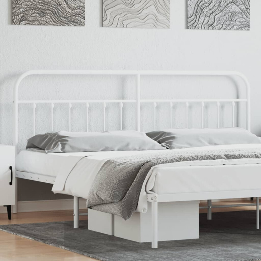 Sengegavl i metall hvit 193 cm