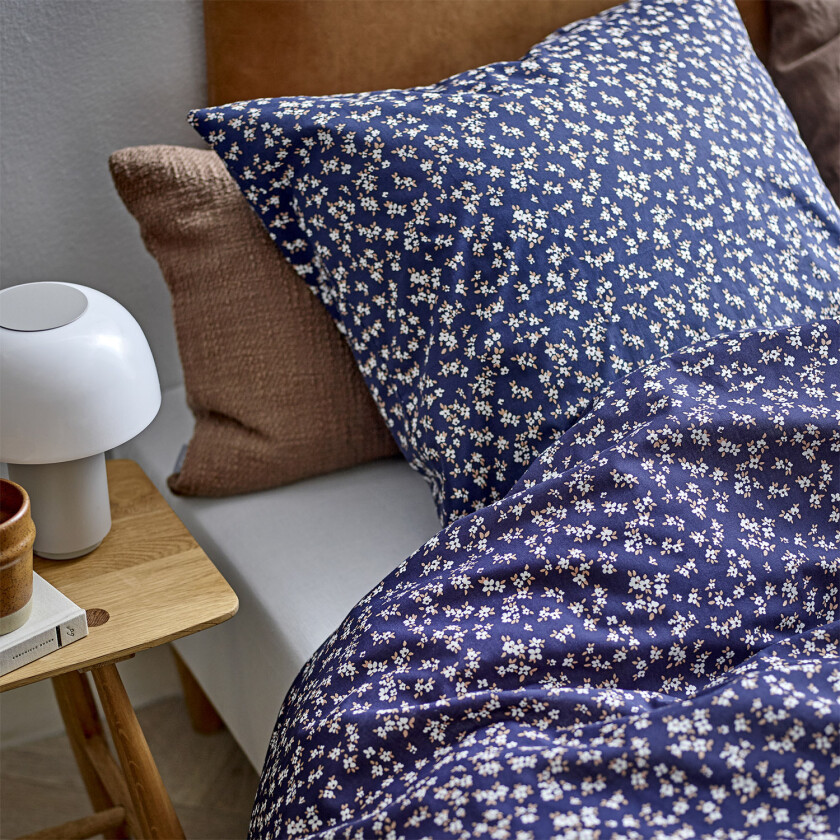 Sengesett 140x220 Painter's Garden Navy Blue Str L:220cm B:140cm H:0.1cm - Sengetøy Bomull