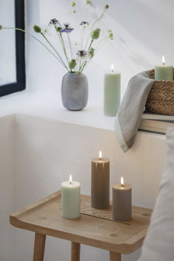 LED Pillar Candle, Sandstone, Smooth, 5,8x10,1 cm - Led Stearinlys