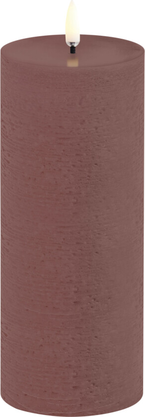 LED Pillar Candle, Terracotta, Rustic, 7,8x20,3 cm - Led Stearinlys