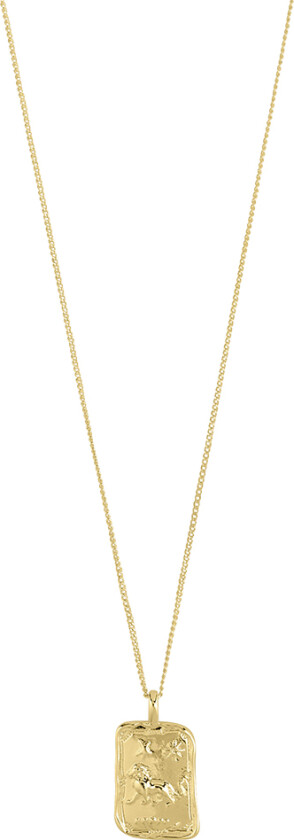 LEO Recycled Zodiac Sign Necklace, Goldplated - Halskjeder Med Anheng