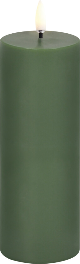 LED Pillar Candle, Olive Green, Smooth, 5,8x15,2 cm - Led Stearinlys