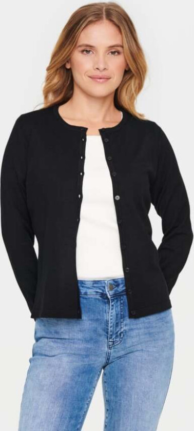 Rneck Cardigan Str S - Cardigans