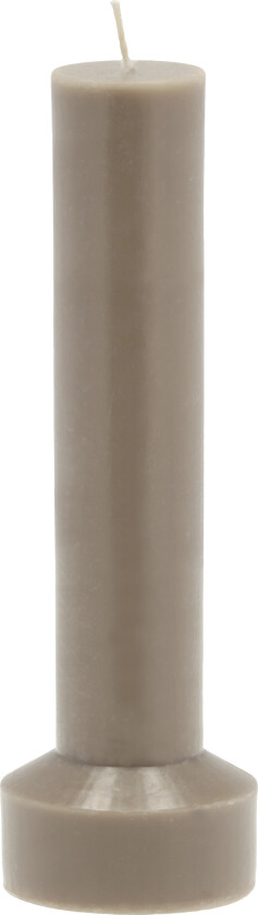 Kubbelys Hvils D8 x 23 cm Taupe Parafin/stearin Str L:8cm B:8cm H:23cm - Stearinlys