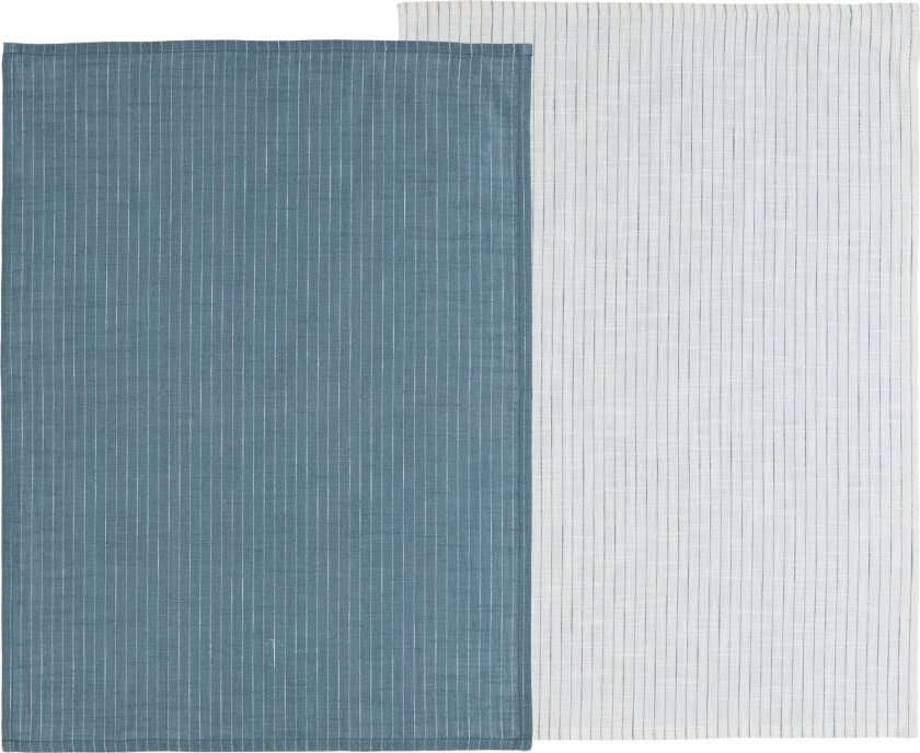 Kjøkkenhåndkle 50x70 Line 2 stk. China Blue/white Str 70x50 cm - Kjøkkenhåndklær