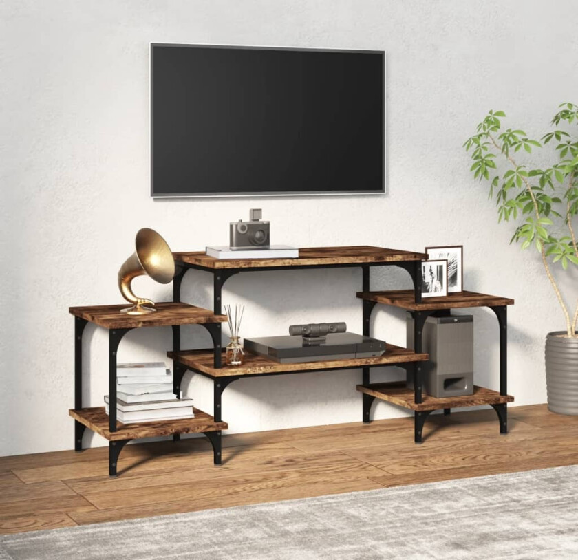 TV-benk røkt eik 117x35x52 cm konstruert tre