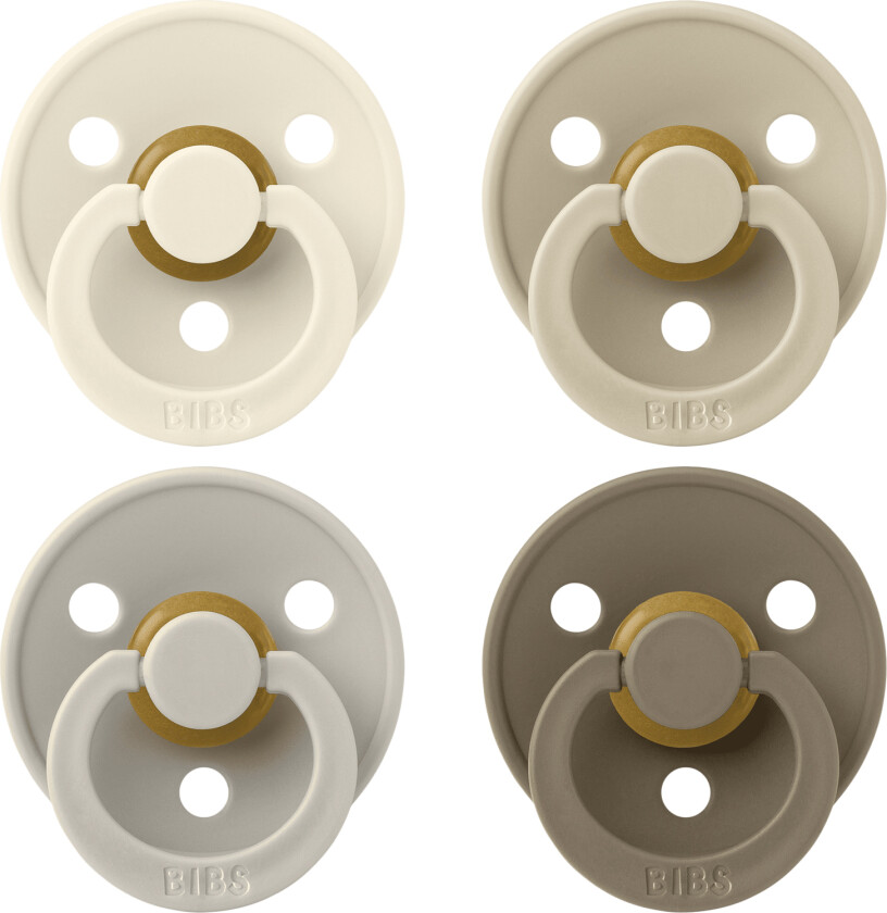 Bilde av Bibs Pacifier Colour 4 Pack Latex Size 1 Ivory/sand/vanilla/ - Smokker Tre
