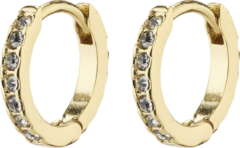 Ebna Small Crystal Huggie Hoops Goldplated - Kreoler
