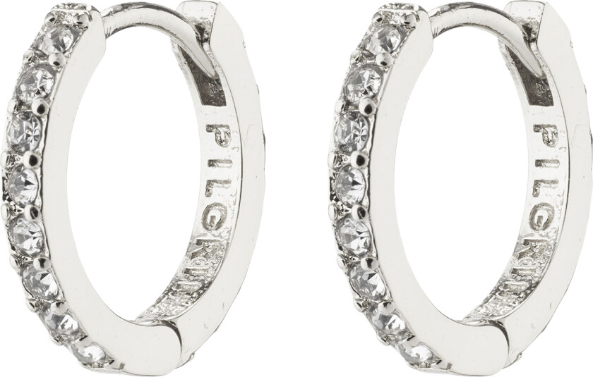 Ebna Small Crystal Hoops Silverplated - Kreoler