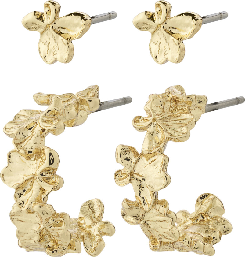 Zhuri Recycled Earrings 2in-1 set Gold-plated - Kreoler
