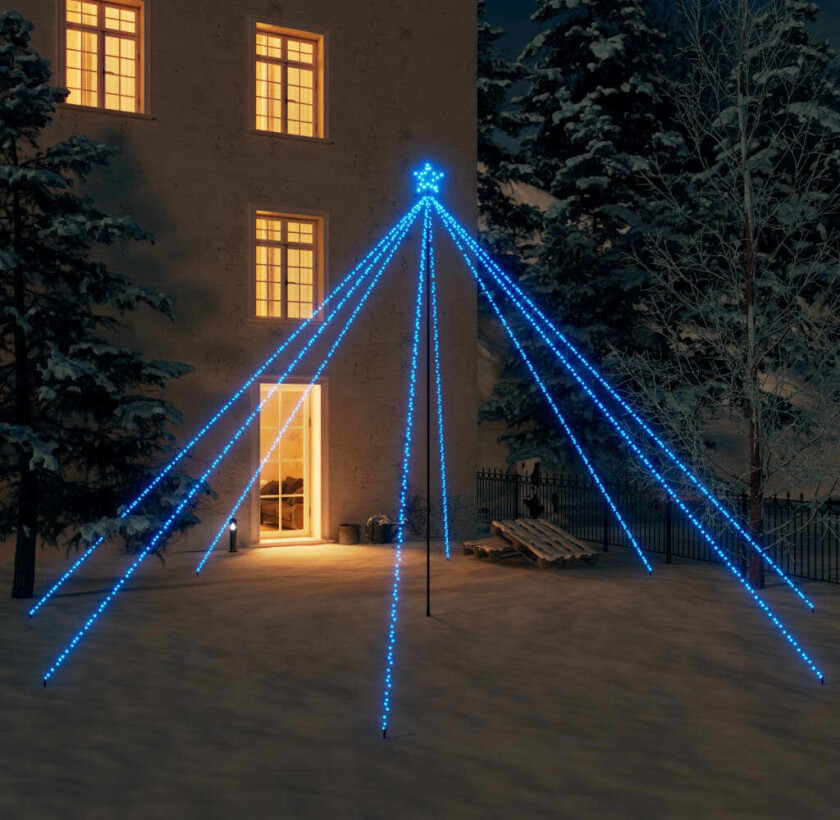 Juletrelys innendørs utendørs 800 LED blå 5 m