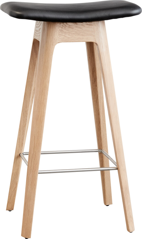 HC1 Oak White Pigm. Lacquer Leather Seat Str 67 cm - Barstoler