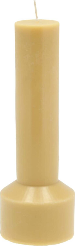 Kubbelys Hvils D7 x 20 cm Dusty Yellow Parafin/stearin Str L:7cm B:7cm H:20cm - Stearinlys