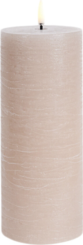 LED Pillar Candle, Beige, Rustic - Led Stearinlys
