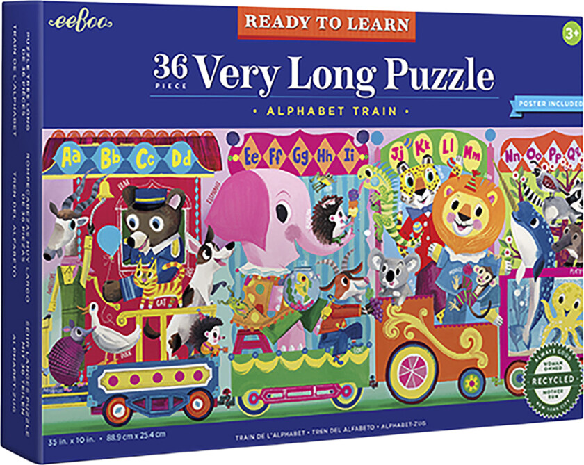 Eeboo Puslespil 36 brk - Det Lange Alfabet-tog - Puslespil