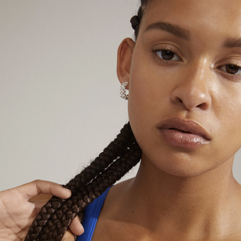 Heli Recycled Crystal Hoop Earrings Silverplated - Kreoler