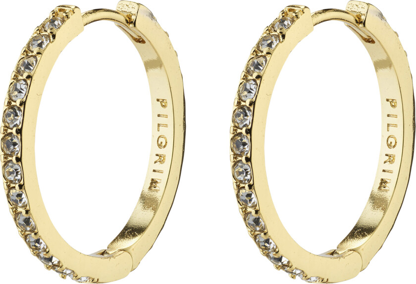 Ebna Medium Crystal Hoops Goldplated - Kreoler
