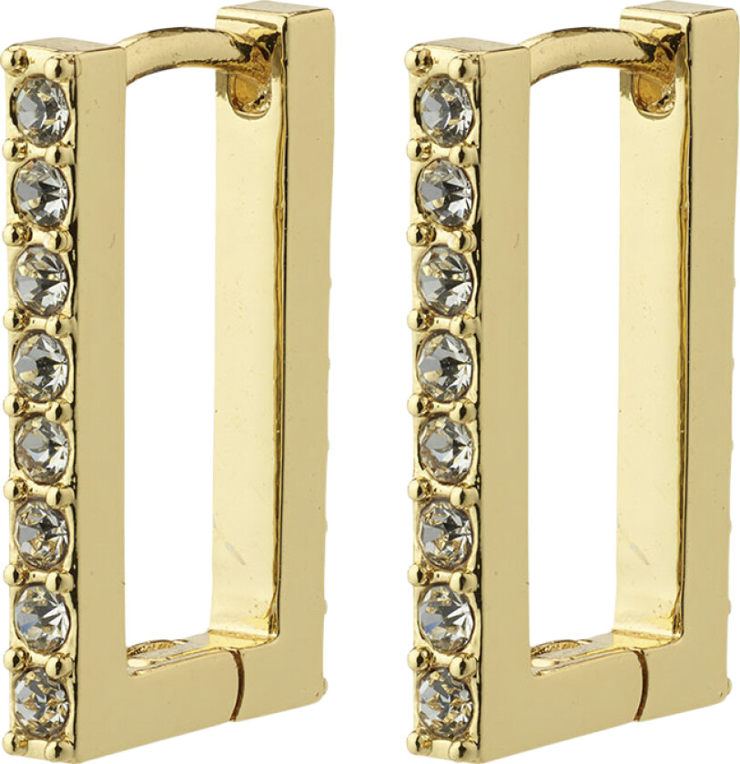 Coby Recycled Crystal Square Hoop Earrings Goldplated - Kreoler