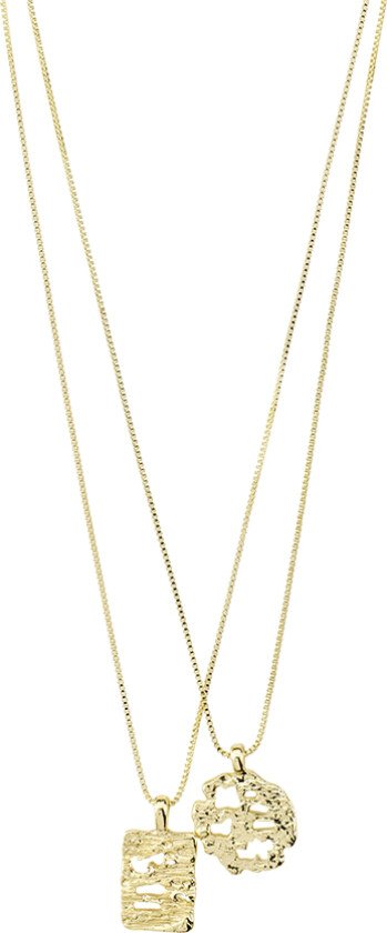 Brenda Recycled Pendant Necklace 2in-1 set Gold-plated - Halskjeder Med Anheng