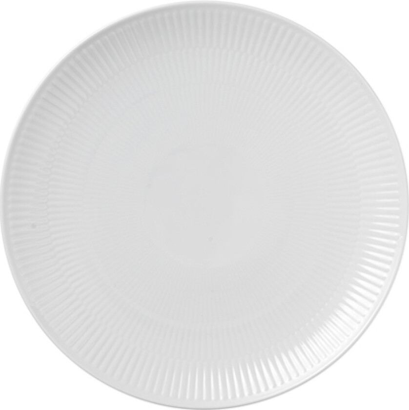 Hvid Riflet Coupe 27 cm. Tallerken StrØ: 27 cm. - Middagstallerkener