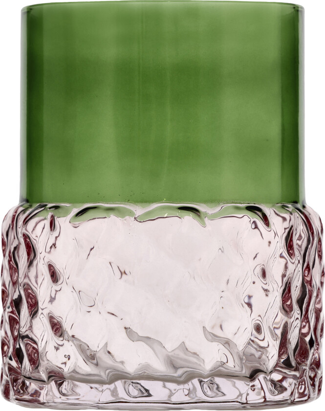 Telysestake Styles 7,7 x 10 cm Grønn/rosa Str L:7.7cm B:7.7cm H:10cm - Telysestaker Glass