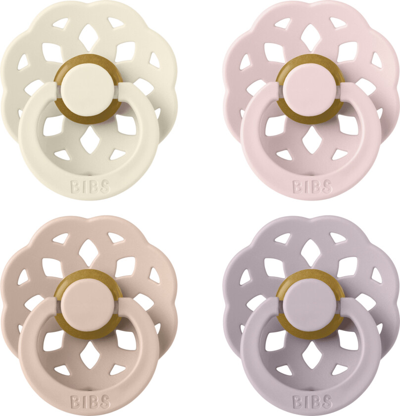 Bibs Pacifier Boheme 4 Pack Latex Size 1 Ivory/blush/blossom - Smokker