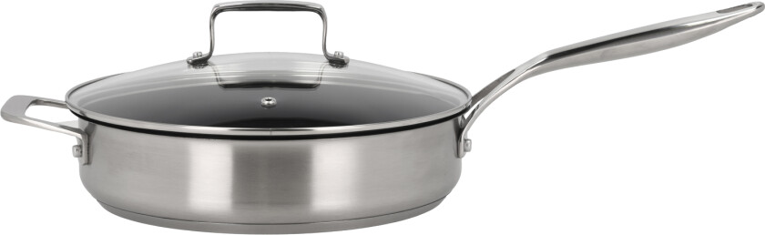 Sautépanne med Glasslokk 79nord Hybrid 24 cm Stål Str L:45.7cm B:25.4cm H:13.8cm - Sautepanner Stål