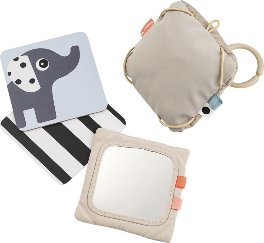 Baby Kontrastkortholder Deer Friends Sand - Aktivitetsleketøy