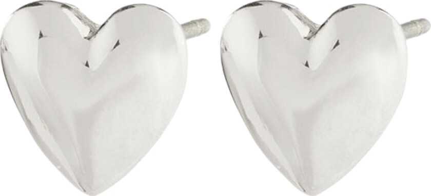 Sophia Recycled Heart Earrings Silverplated -Øredobber