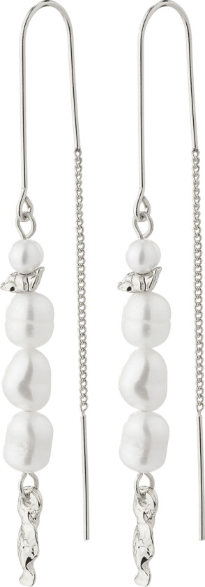 Berthe Pearl Chain Earrings Silverplated -Øreringer