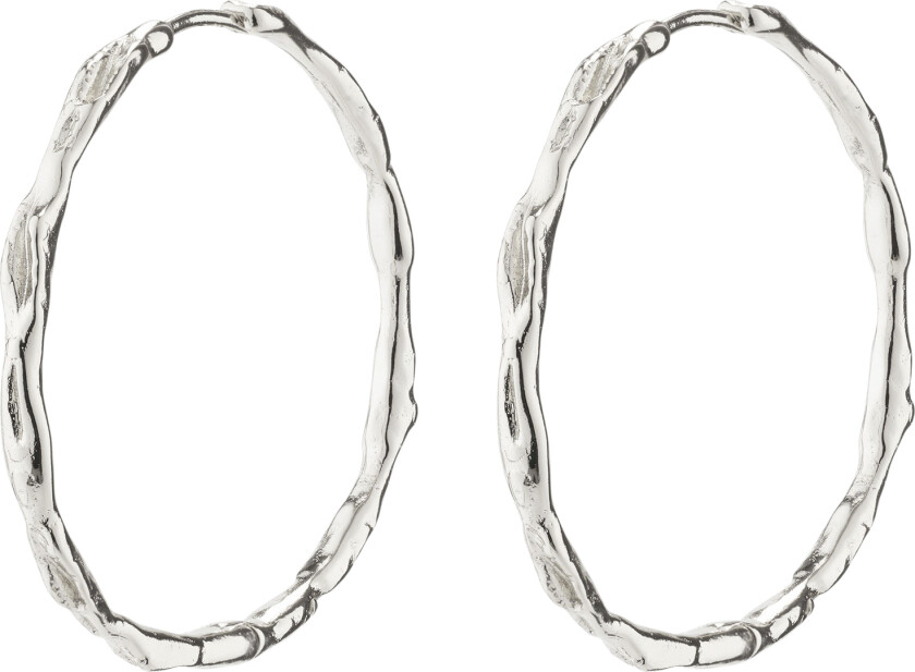 Eddy Recycled Organic Shaped Maxi Hoops Silverplated - Kreoler